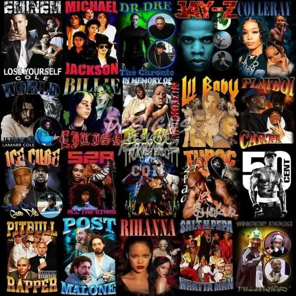 55 Music Hip Hop Designs Bundle PNG