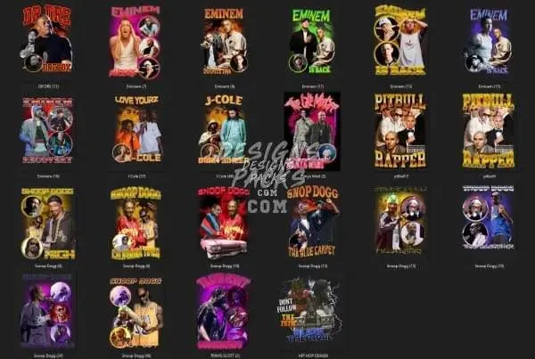 55 Music Hip Hop Designs Bundle PNG