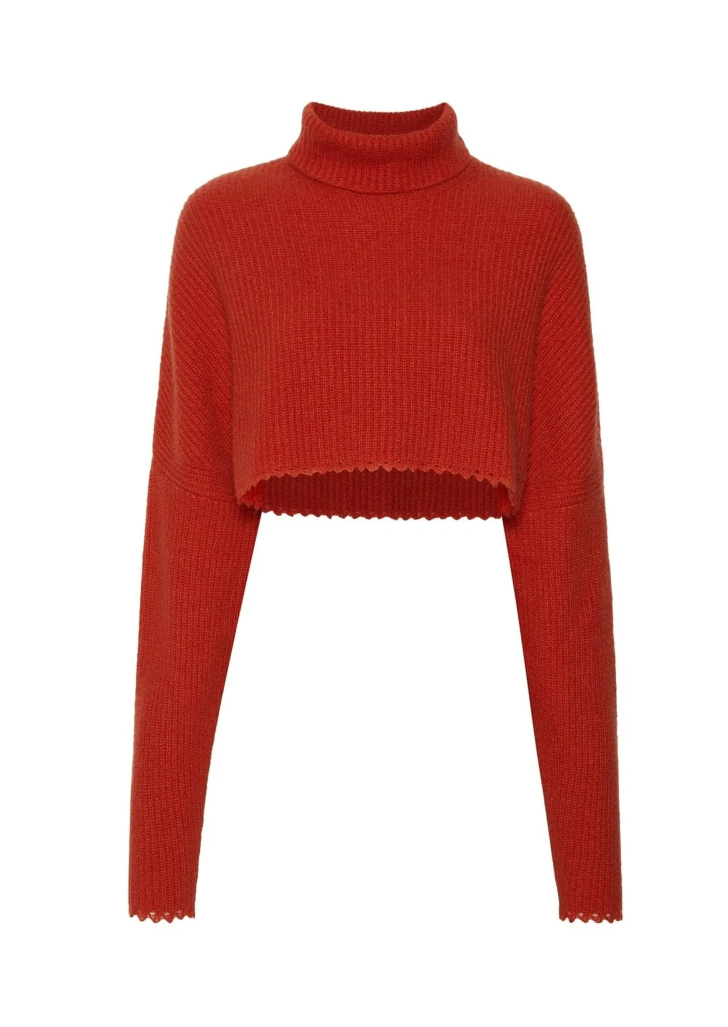 Airy Cashmere Cropped Turtleneck