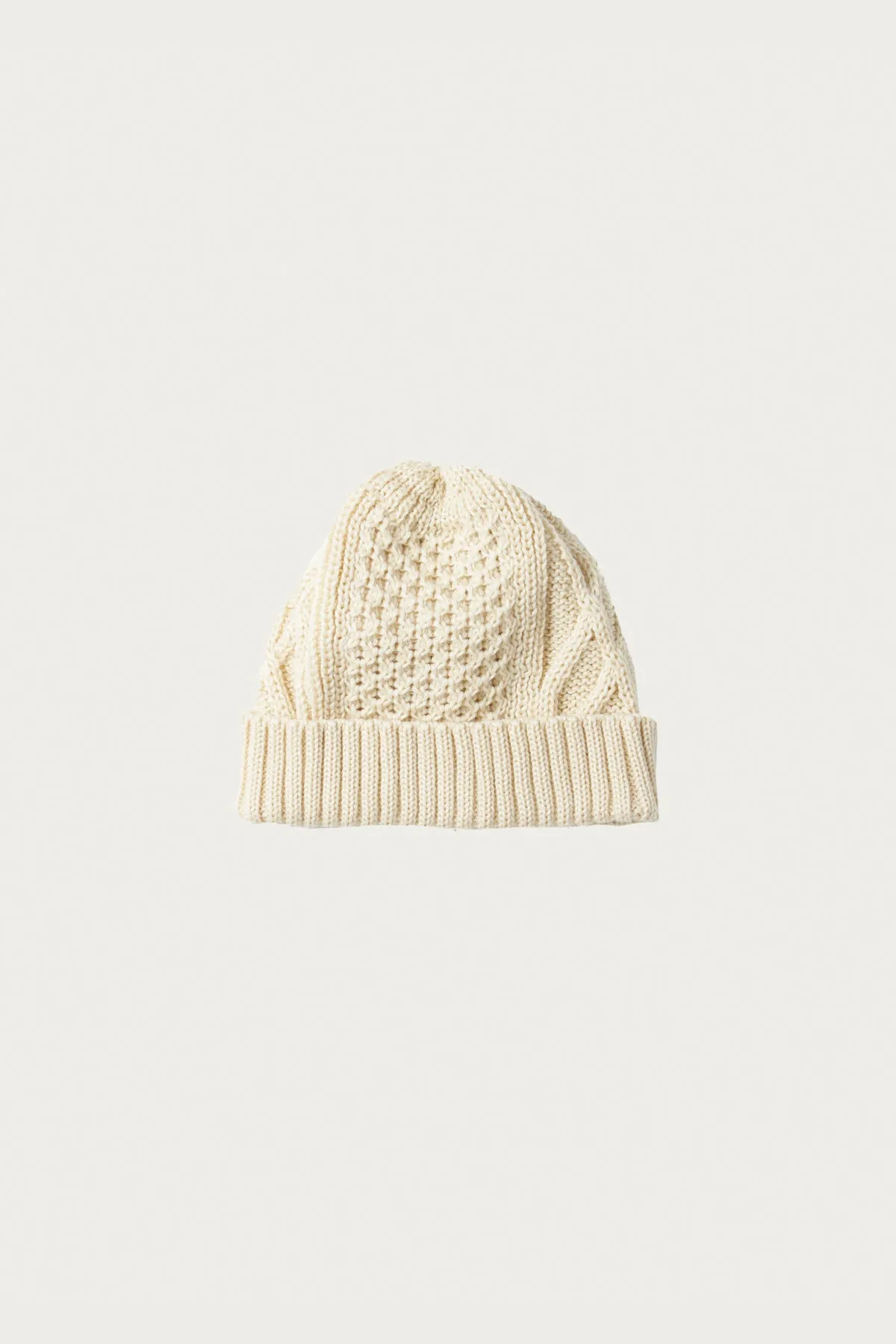 Aran Cable Watch Cap - Ivory