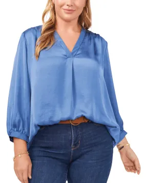 Aurora V-Neck Blouse | VINTAGE BLUE