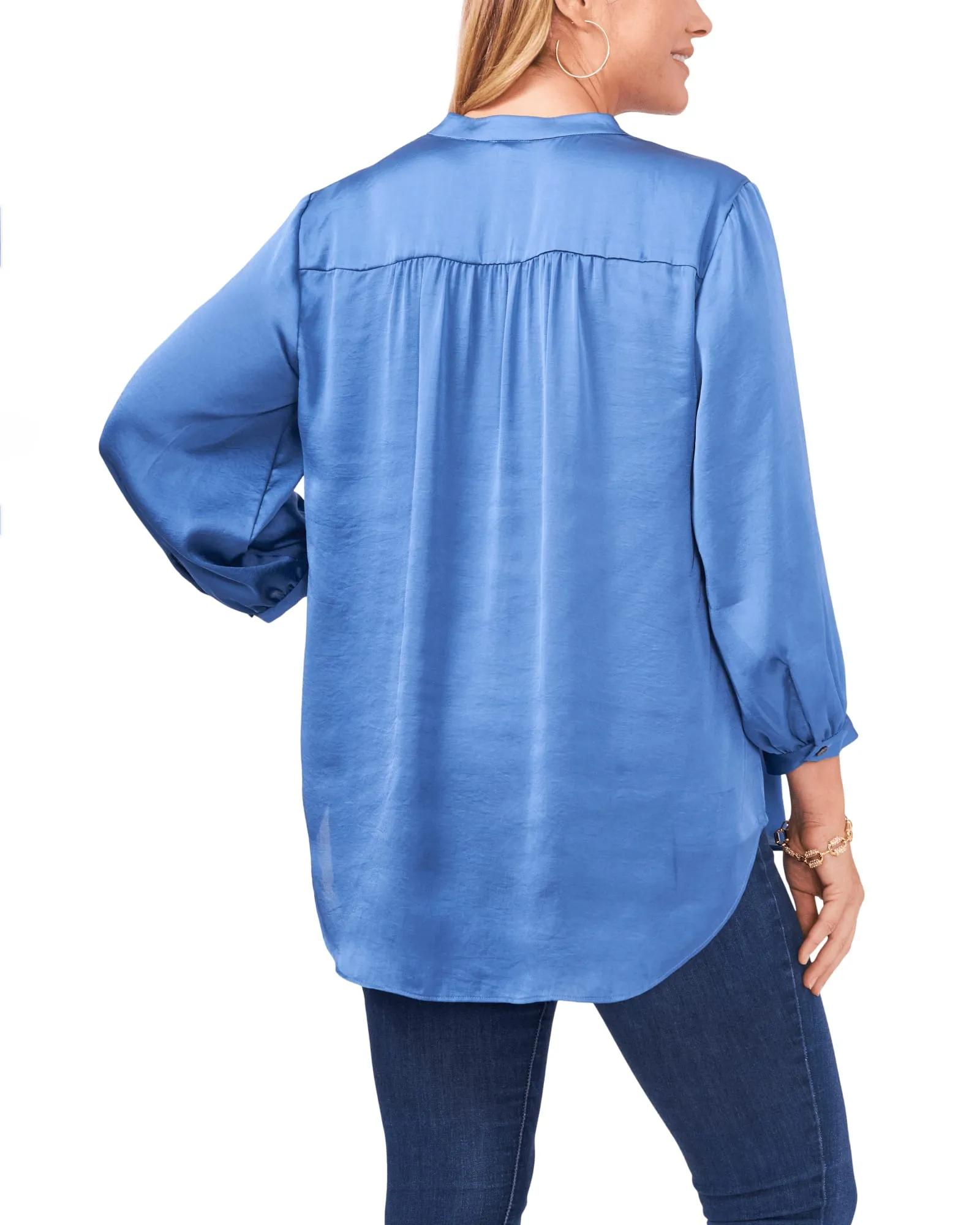 Aurora V-Neck Blouse | VINTAGE BLUE