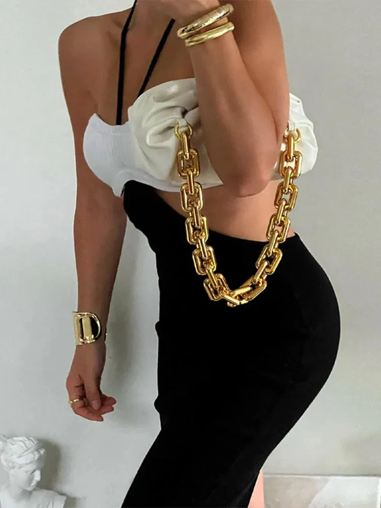 Backless Maxi Dresses Women Crop Tops Sets Sexy Dress Maxi Dress
