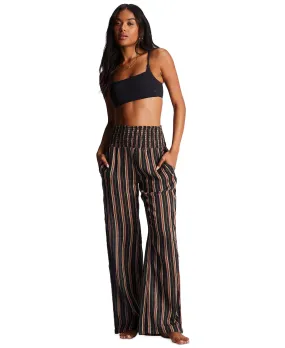 Billabong Juniors New Wave Striped Wide Leg Pants, Multi