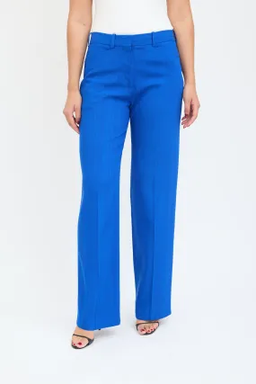 Blue Woven Wide Leg Trouser