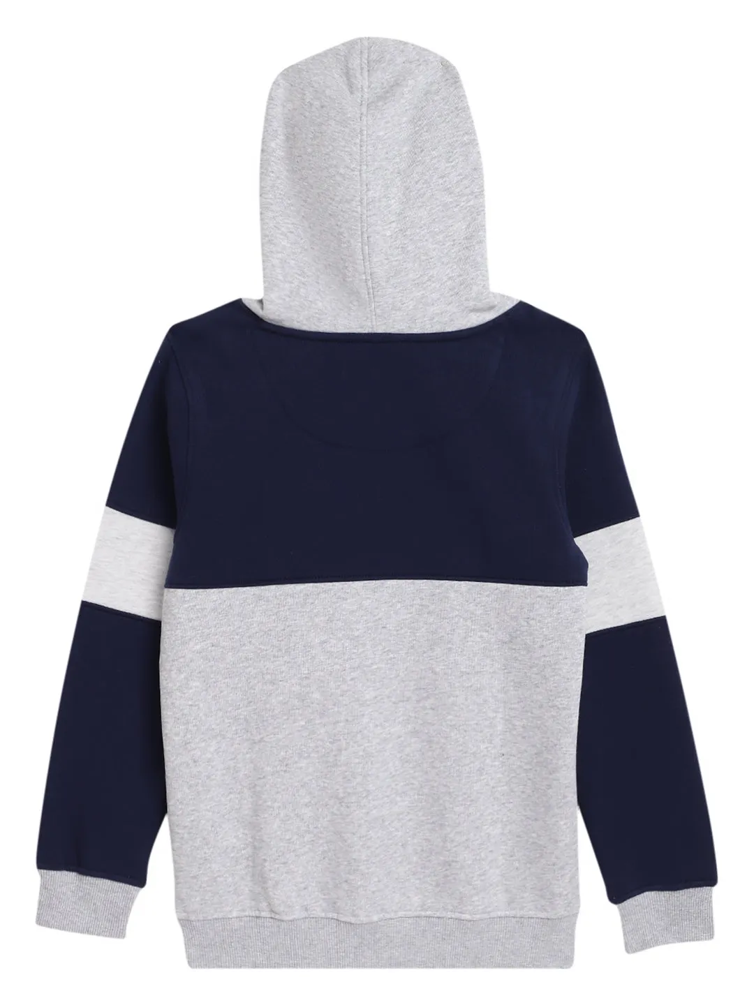Boys Casual Grey Melange Full Sleeve Pullover Sweatshirt