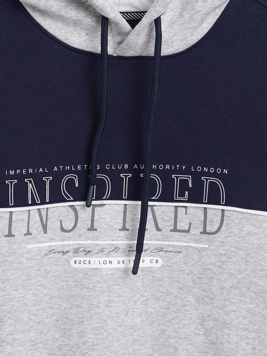 Boys Casual Grey Melange Full Sleeve Pullover Sweatshirt
