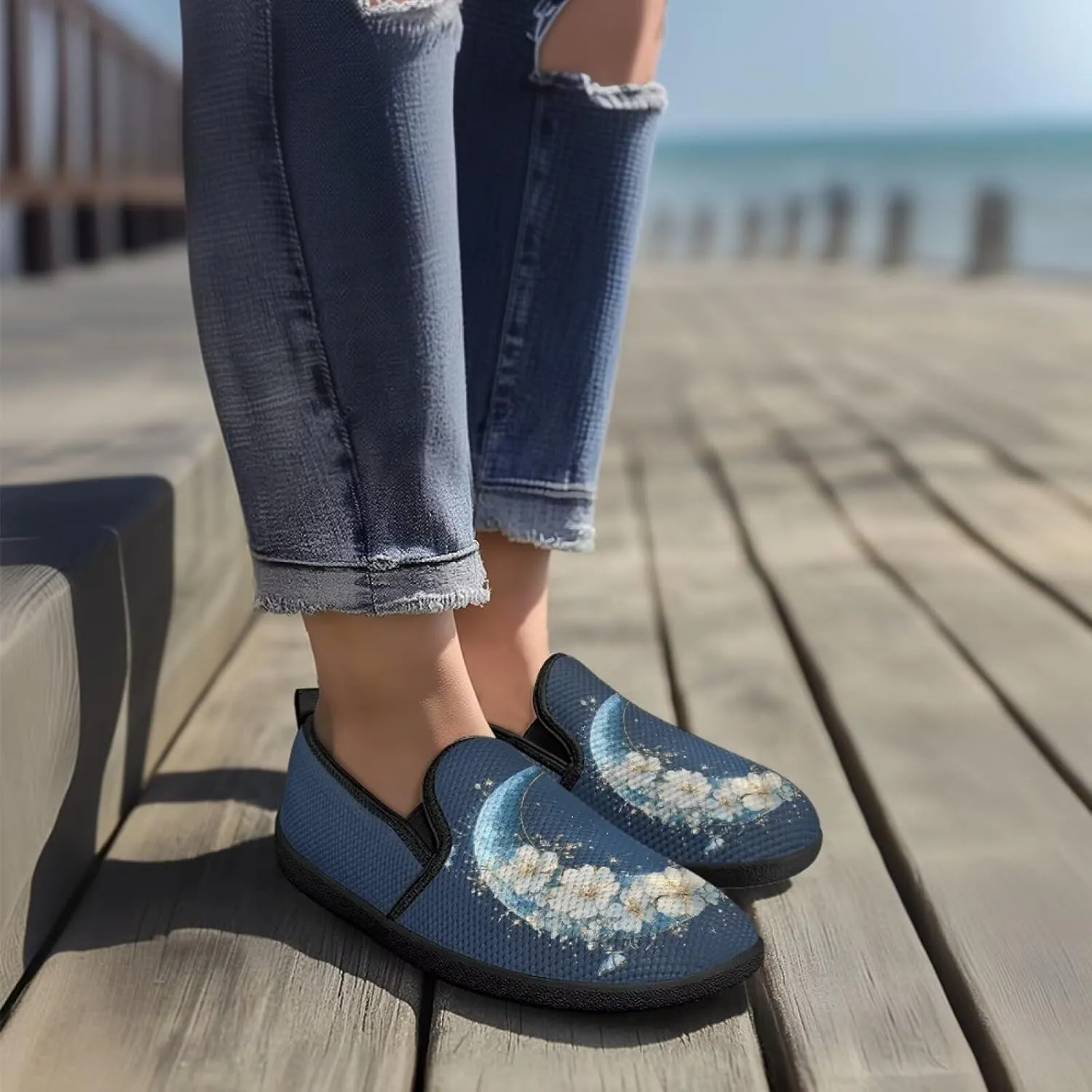 Butterfly Flats for Women 2024 Round Toe Loafers Business Slip On Work Shoes Casual Mesh Walking Sneakers