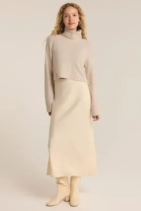 Europa Luxe Sheen Midi Skirt