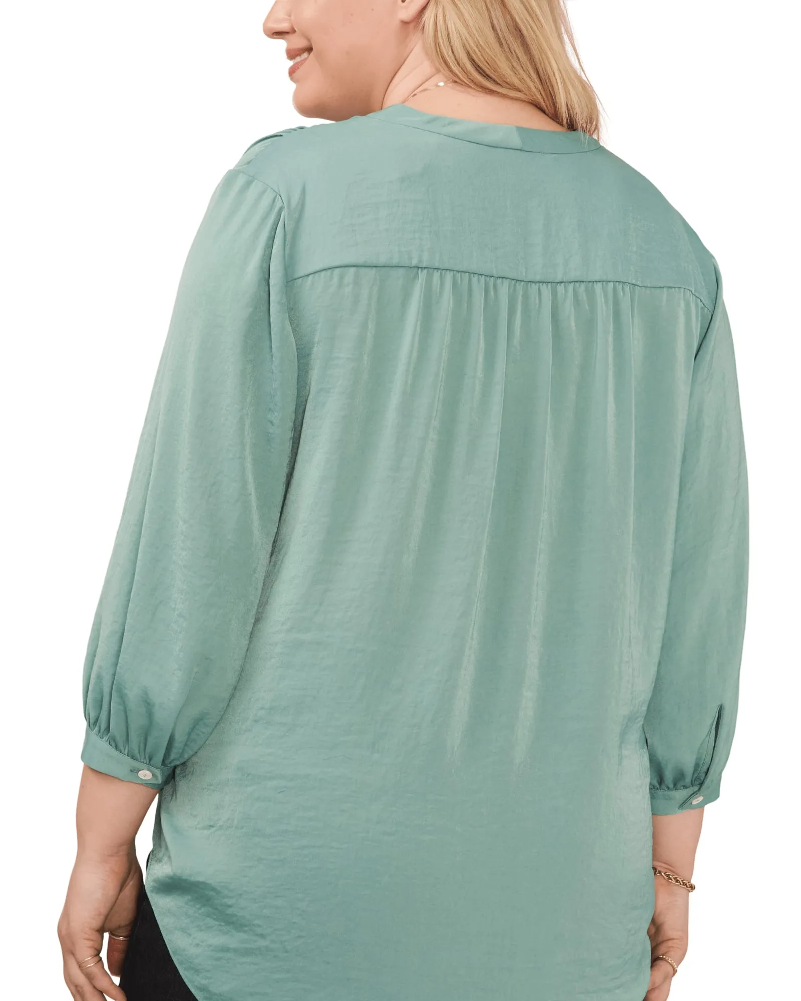 Everley V-Neck Blouse | TEAL LAKE