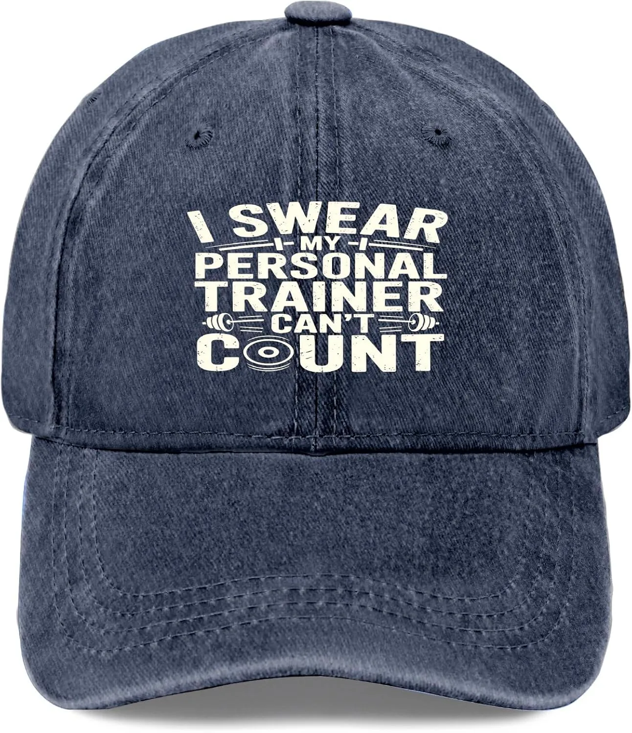 Funny I Swears My Personals Trainer Can’t Count Womens Baseball Caps Hats for Mens Breathable Cap Sun Visor Hat Navy Blue