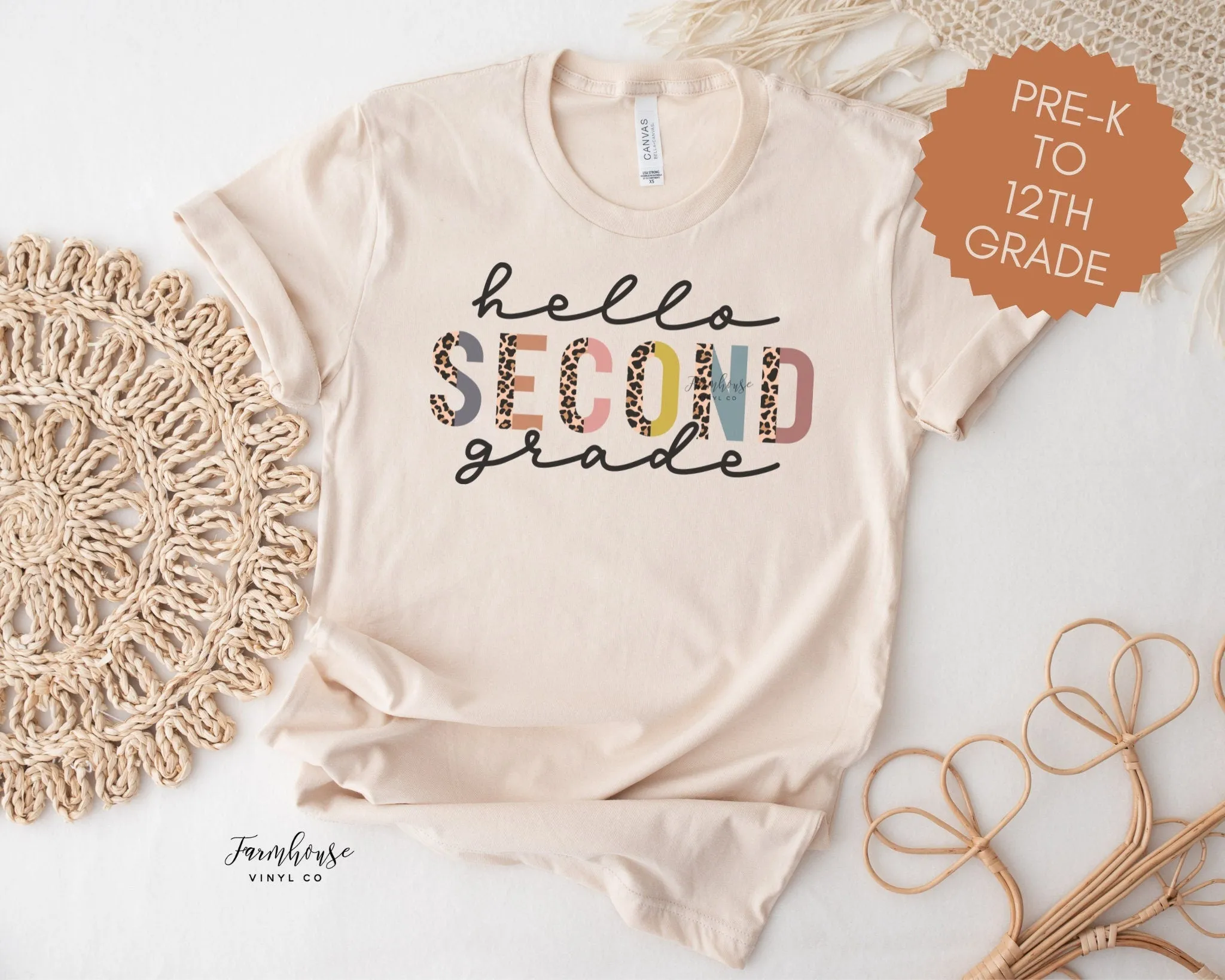 Hello School Leopard Grade Shirt