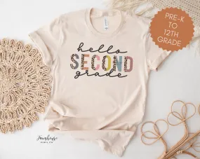 Hello School Leopard Grade Shirt