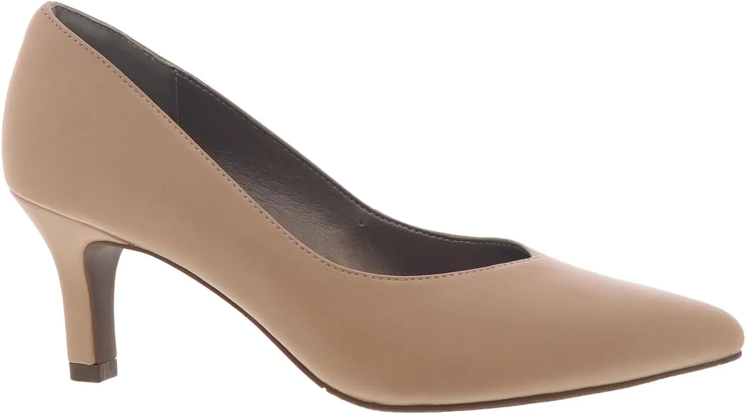 Masseys Women's Brianne Pointed Toe Low Heel Pump, 10 W (Wide), Nude