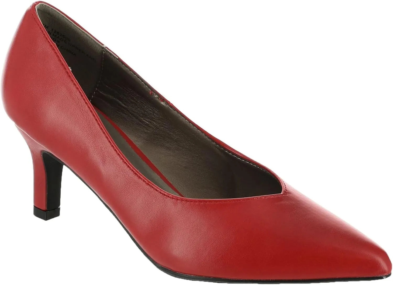 Masseys Women's Brianne Pointed Toe Low Heel Pump, 11 W (Wide), Red