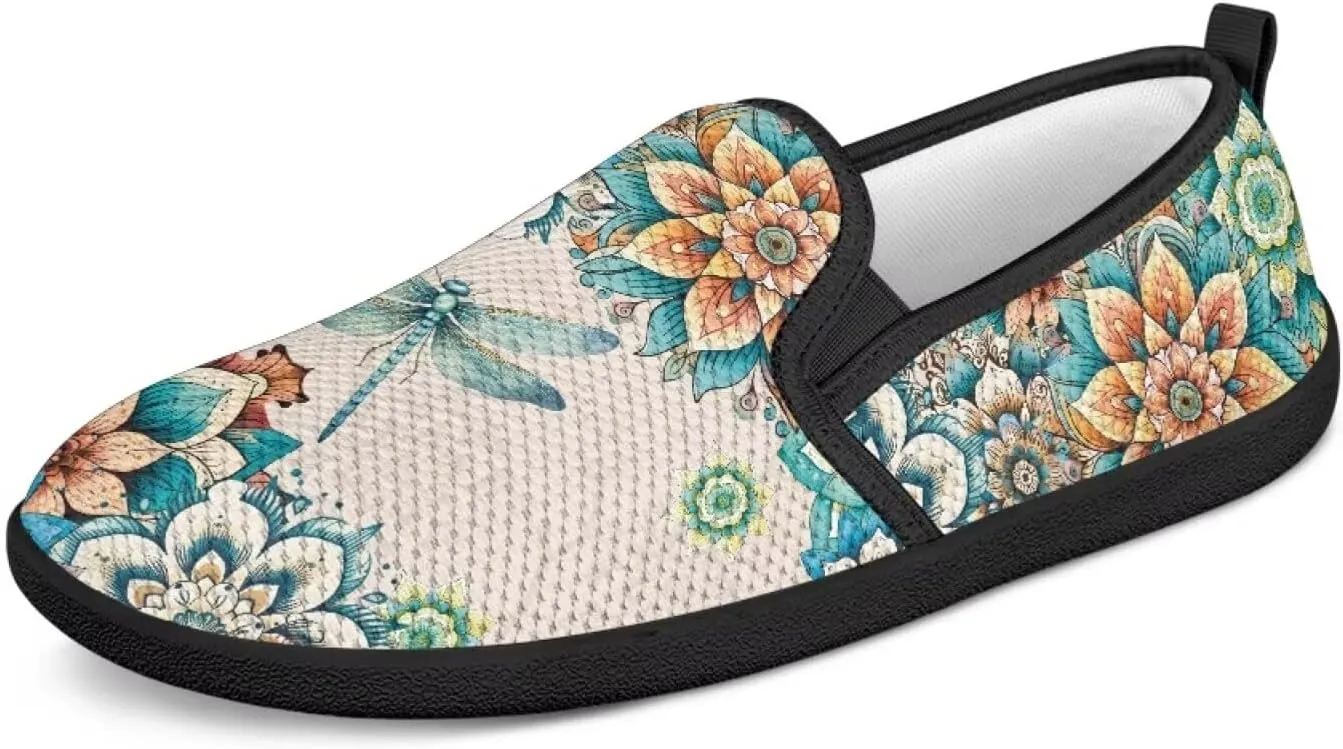 Mushroom Mesh Flats for Women Wide Width Loafers Casual Walking Sneakers Business Slip On Work Shoes