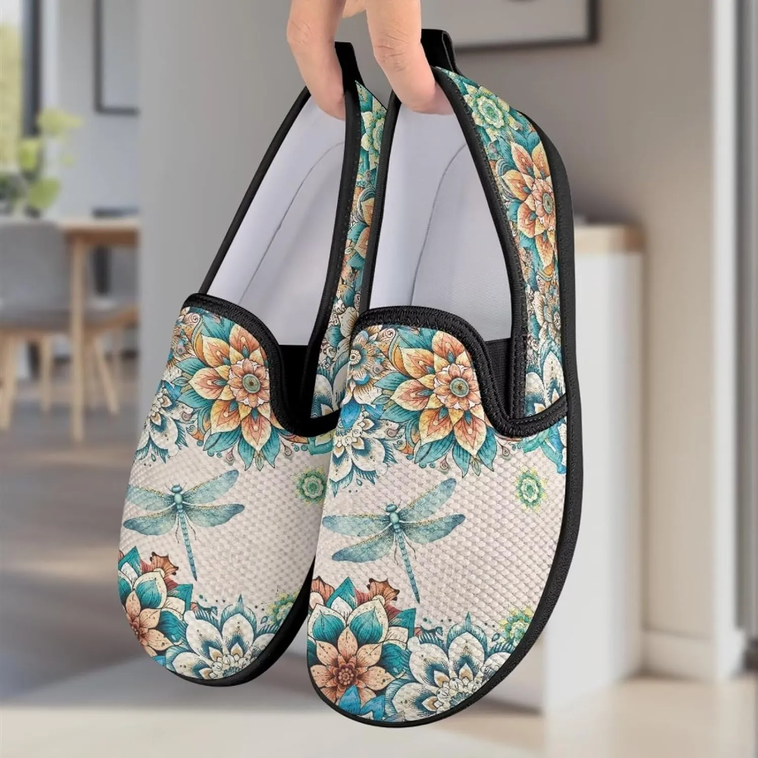 Mushroom Mesh Flats for Women Wide Width Loafers Casual Walking Sneakers Business Slip On Work Shoes
