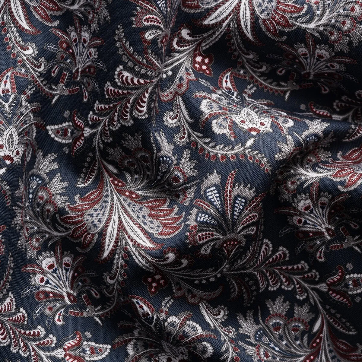 Navy Paisley Print Signature Twill Contemporary Fit Shirt