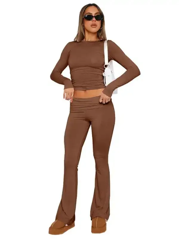 New women’s fashionable, comfortable, slim, slim, anti-waist, low-waist flared pants