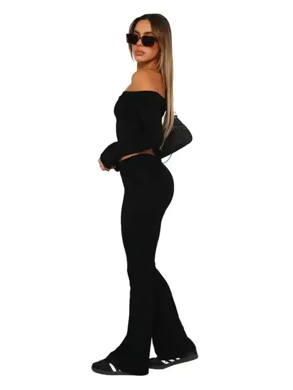 New women’s fashionable, comfortable, slim, slim, anti-waist, low-waist flared pants