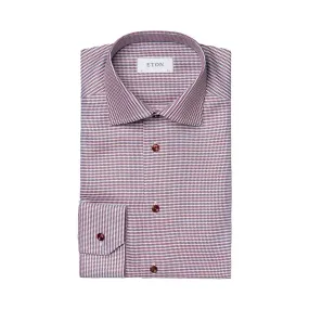 Red Houndstooth Signature Twill Contemporary Fit Shirt