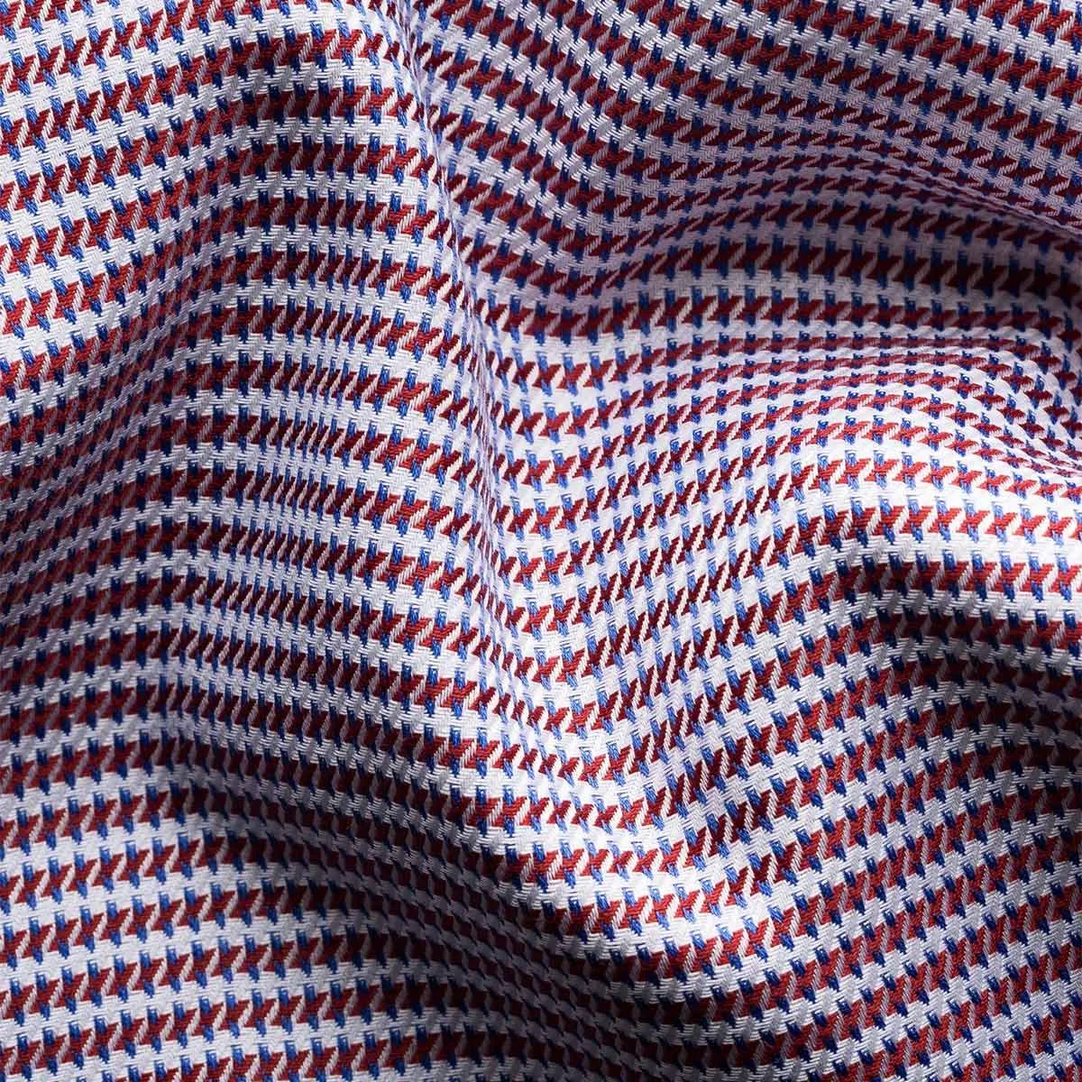 Red Houndstooth Signature Twill Contemporary Fit Shirt