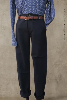 Slim Cut Trousers - Blue Black - 30, 32, 34