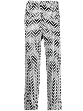 SS23 Straight Pants - Light Grey with Black Squares