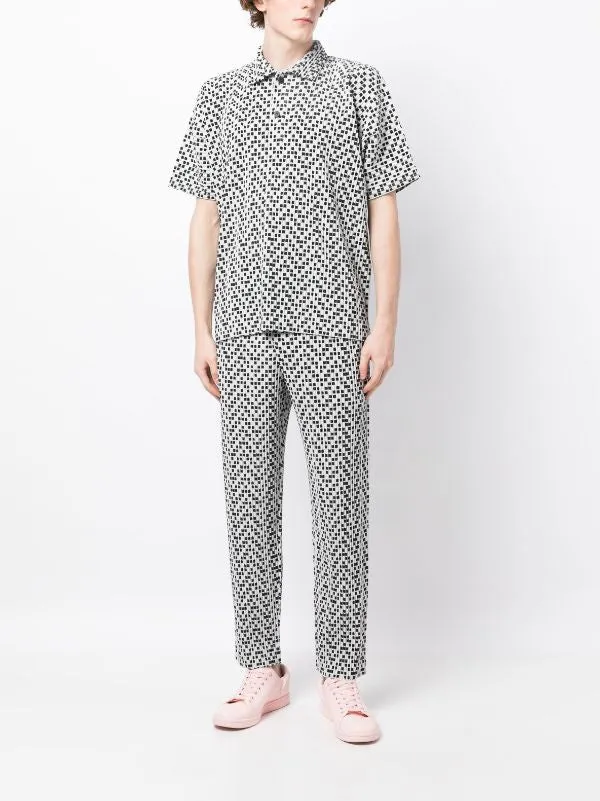 SS23 Straight Pants - Light Grey with Black Squares