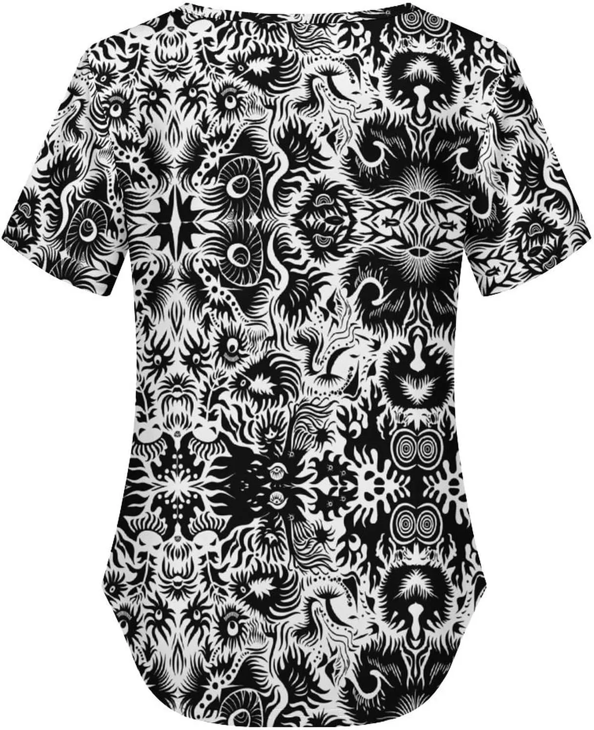 Summer Tops for Women Cute Cartoon Pattern T Shirts V Neck Short Sleeve Pullover Cute Basic Fit