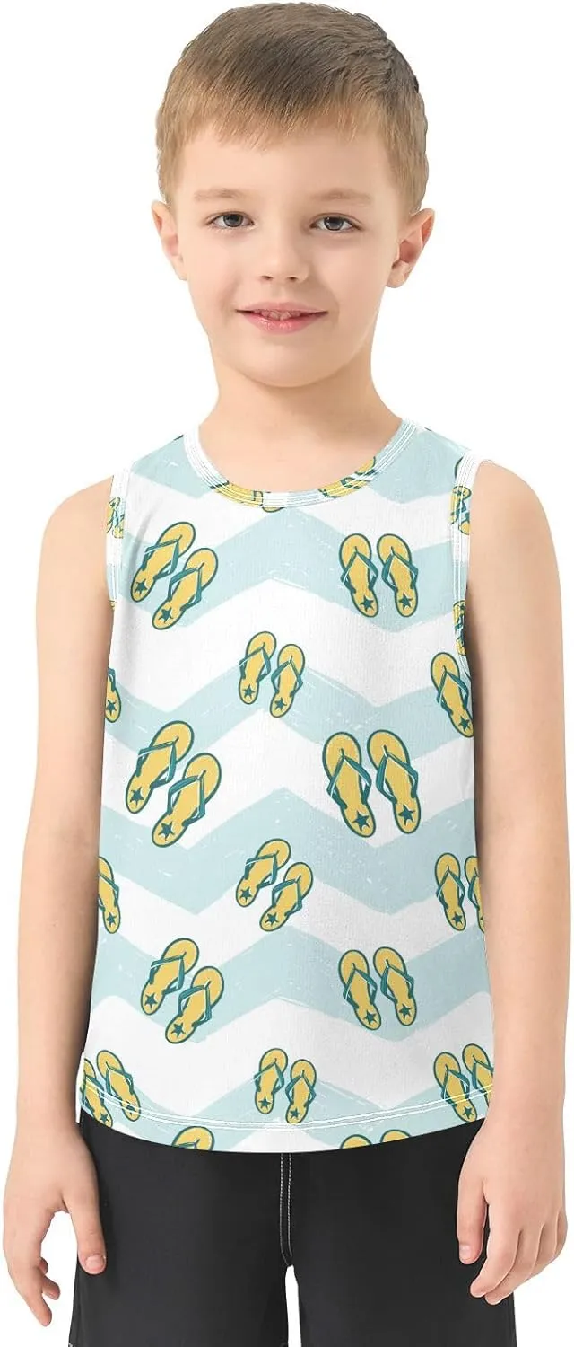 susiyo Sea Summer Flip Flop Boys Sleeveless Tank Top Toddler Athletic T Shirts