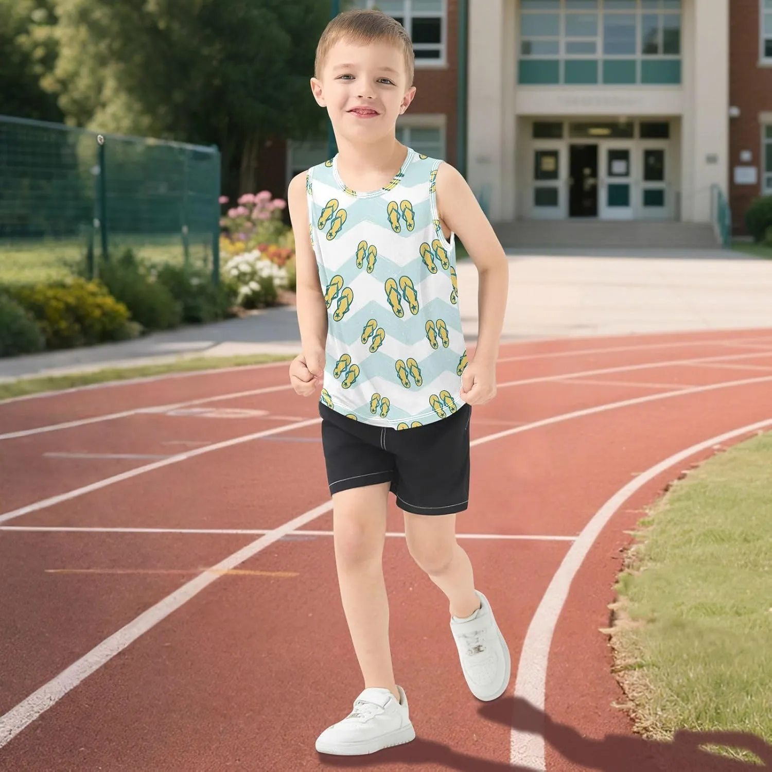 susiyo Sea Summer Flip Flop Boys Sleeveless Tank Top Toddler Athletic T Shirts
