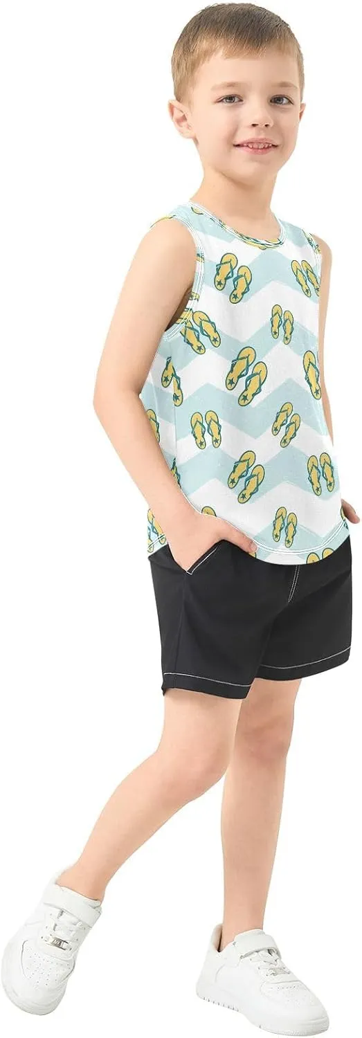 susiyo Sea Summer Flip Flop Boys Sleeveless Tank Top Toddler Athletic T Shirts