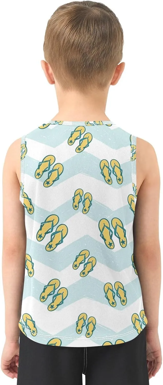 susiyo Sea Summer Flip Flop Boys Sleeveless Tank Top Toddler Athletic T Shirts