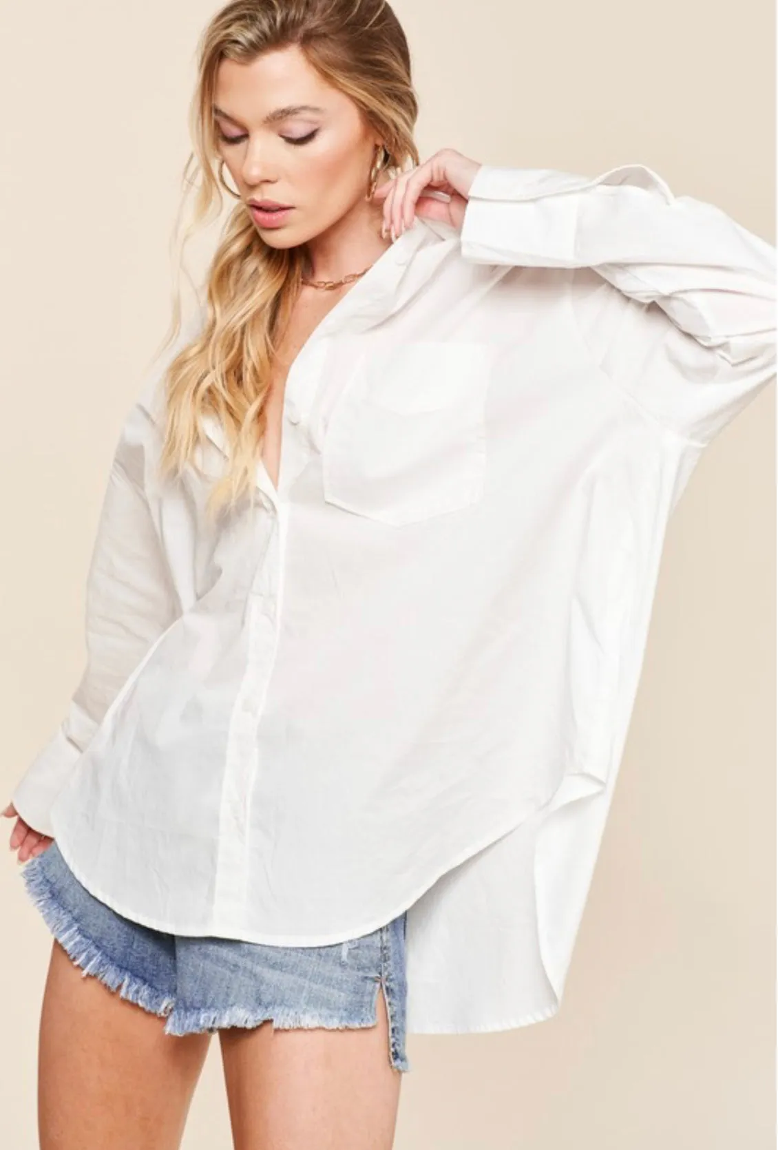 sweet cream boyfriend button down shirt