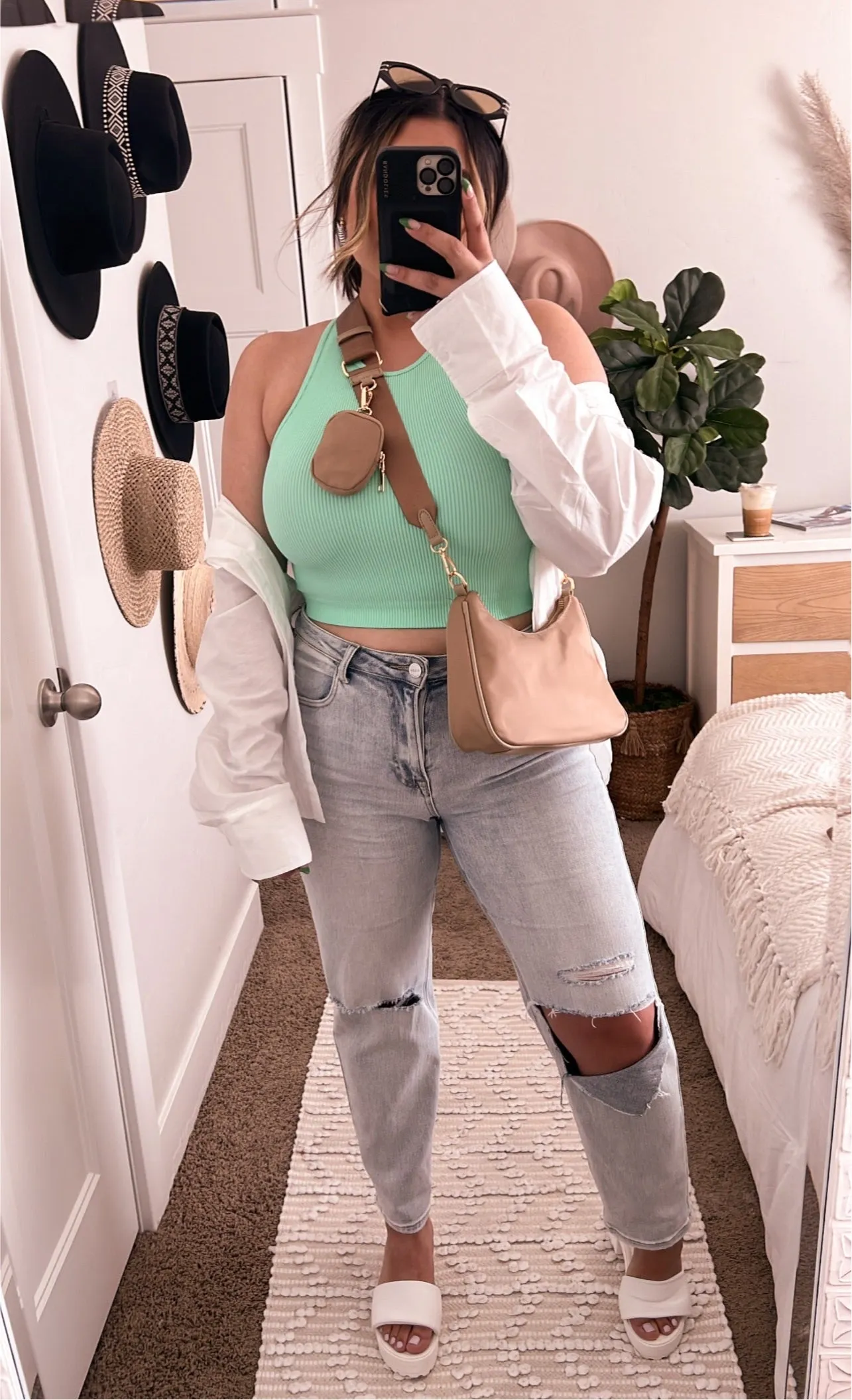 sweet cream boyfriend button down shirt