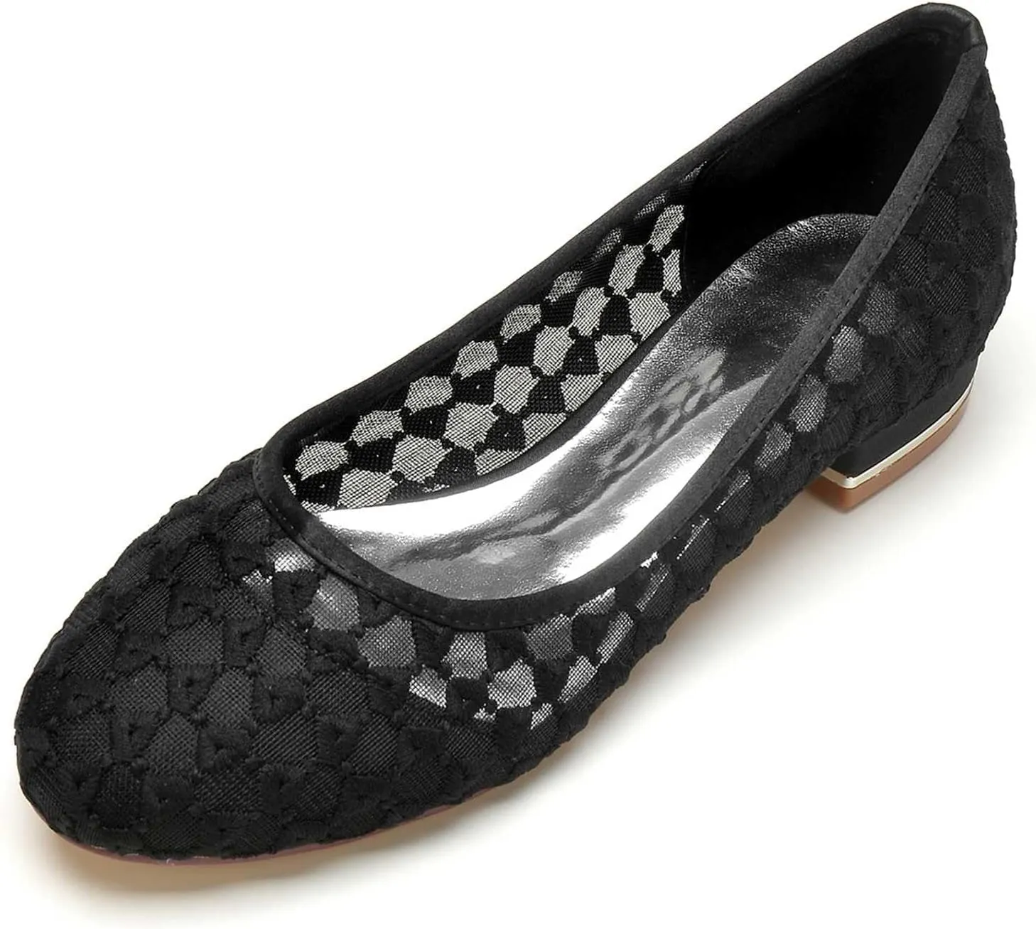 TarfiC Women's Flats, Foldable Ballet Flats for Women, Lace Round Toe Comfort Light Weight Slip-On Dress Shoes