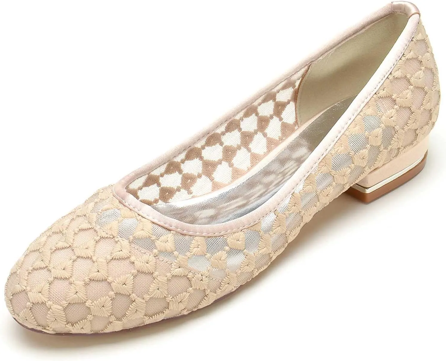TarfiC Women's Flats, Foldable Ballet Flats for Women, Lace Round Toe Comfort Light Weight Slip-On Dress Shoes