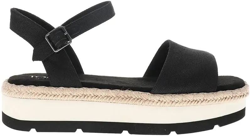 TOMS Womens Ronan Platform Ankle Strap Casual Sandals Casual Low Heel 1-2" - Black
