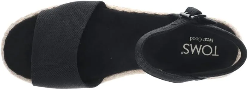 TOMS Womens Ronan Platform Ankle Strap Casual Sandals Casual Low Heel 1-2" - Black