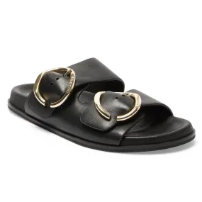 Tone Slide in Black Leather