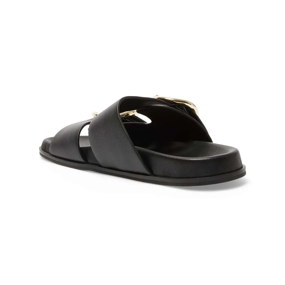 Tone Slide in Black Leather