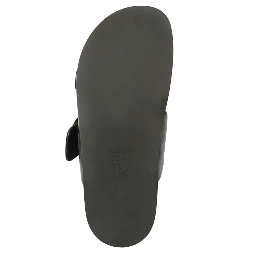 Tone Slide in Black Leather