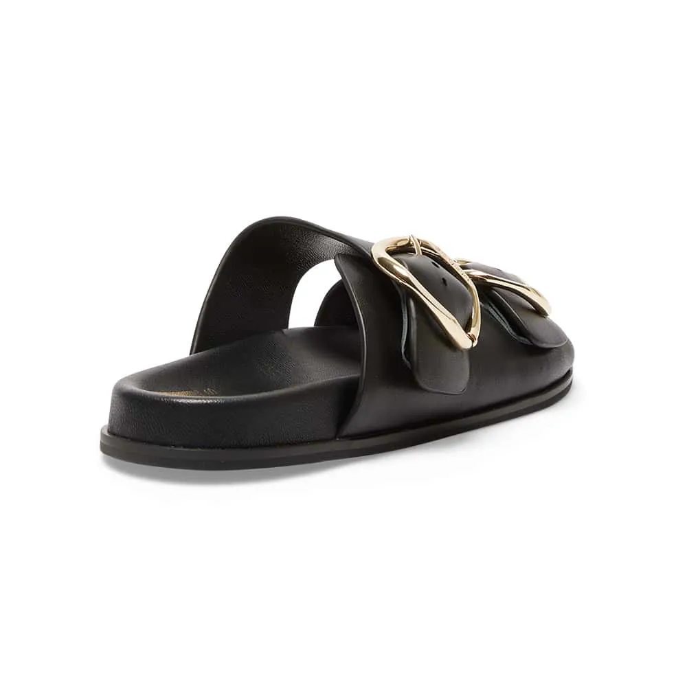 Tone Slide in Black Leather