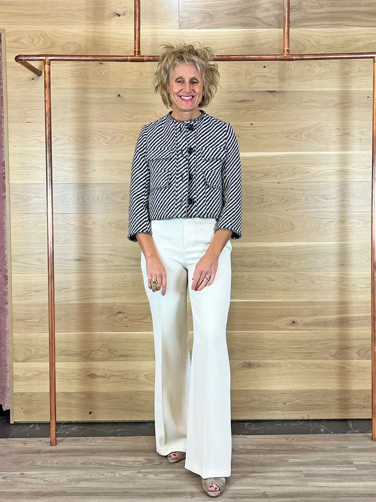Twinset Wide Leg Crêpe Trousers White