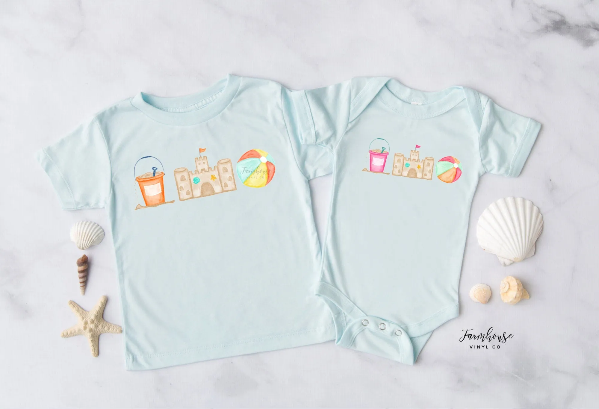 Watercolor Beach Toys Shirt