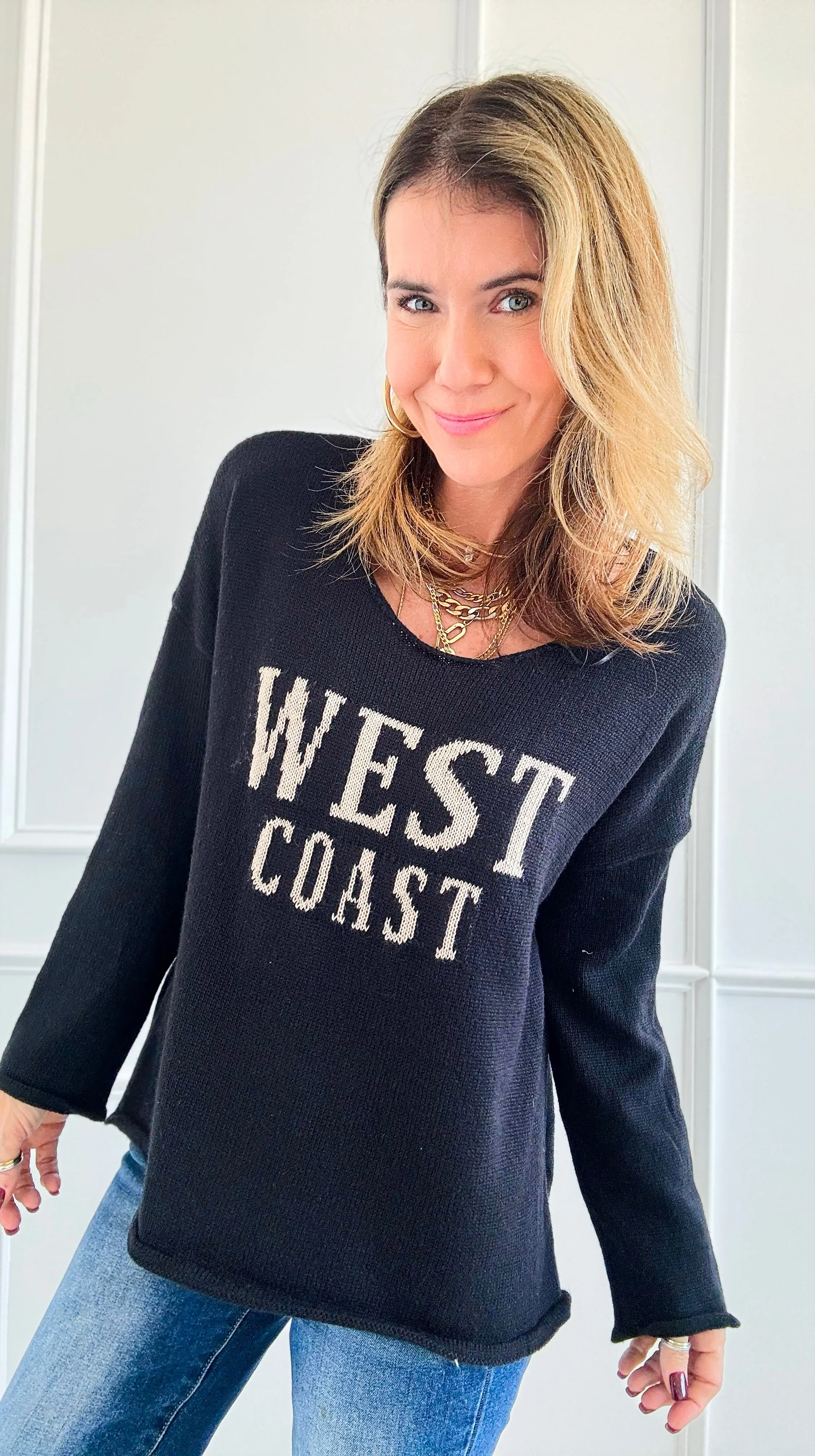 West Coast Lightweight Sweater - Black/Beige