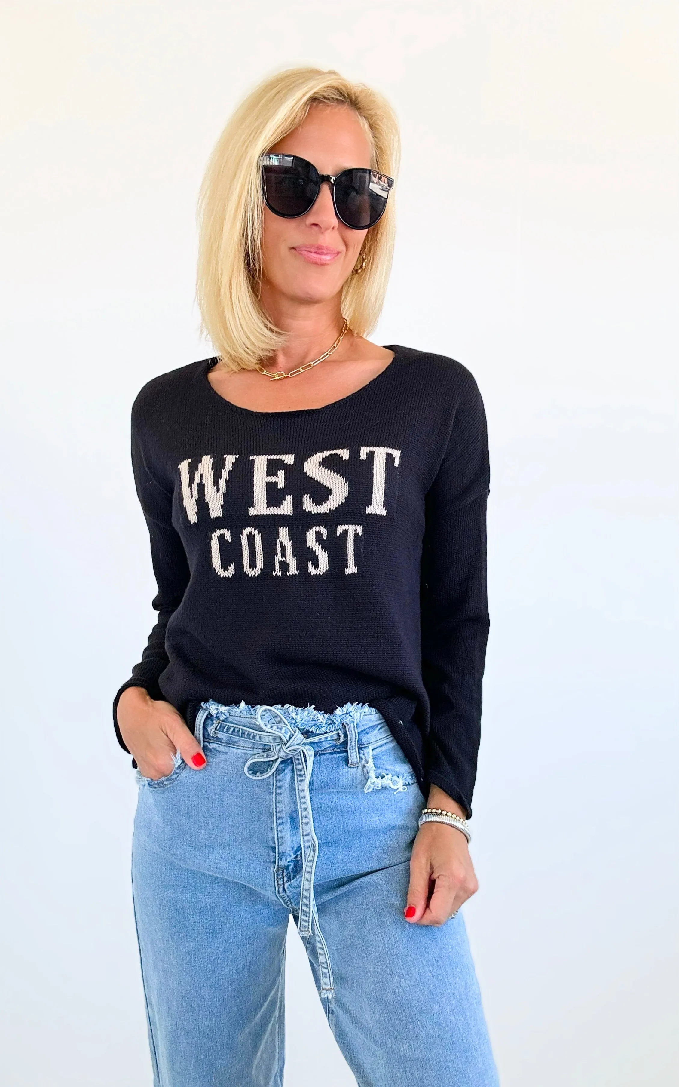 West Coast Lightweight Sweater - Black/Beige