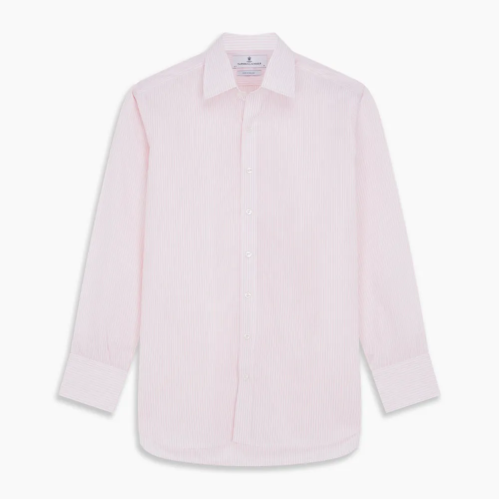 White and Pink Wide Stripe Mayfair Shirt