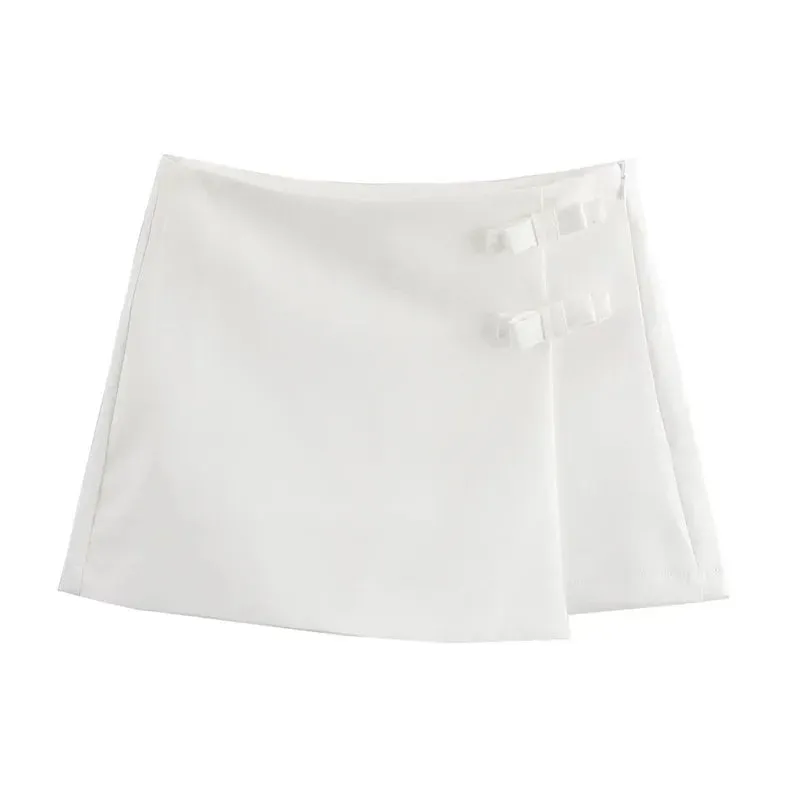 Women Buckle-Accent Mini Skirt